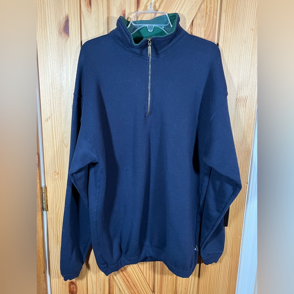 Vintage Discus Athletic Men's 3/4 Zip Pullover Size XL Blue Green